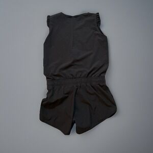 Albion Black Ruffle Sleeve Romper Drawstring Waist XS‎